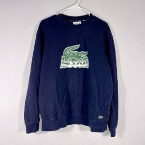 Lacoste Big Crocodile Dark Blue Crewneck Sweater Size XL
